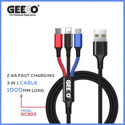 Picture of GEEOO DC-303 2.4A 3IN1 Super Fast Charging Cable