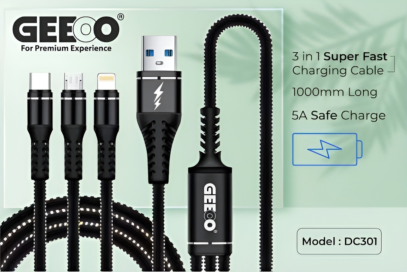 Picture of Geeoo DC-301 3in1 Long Data Cable