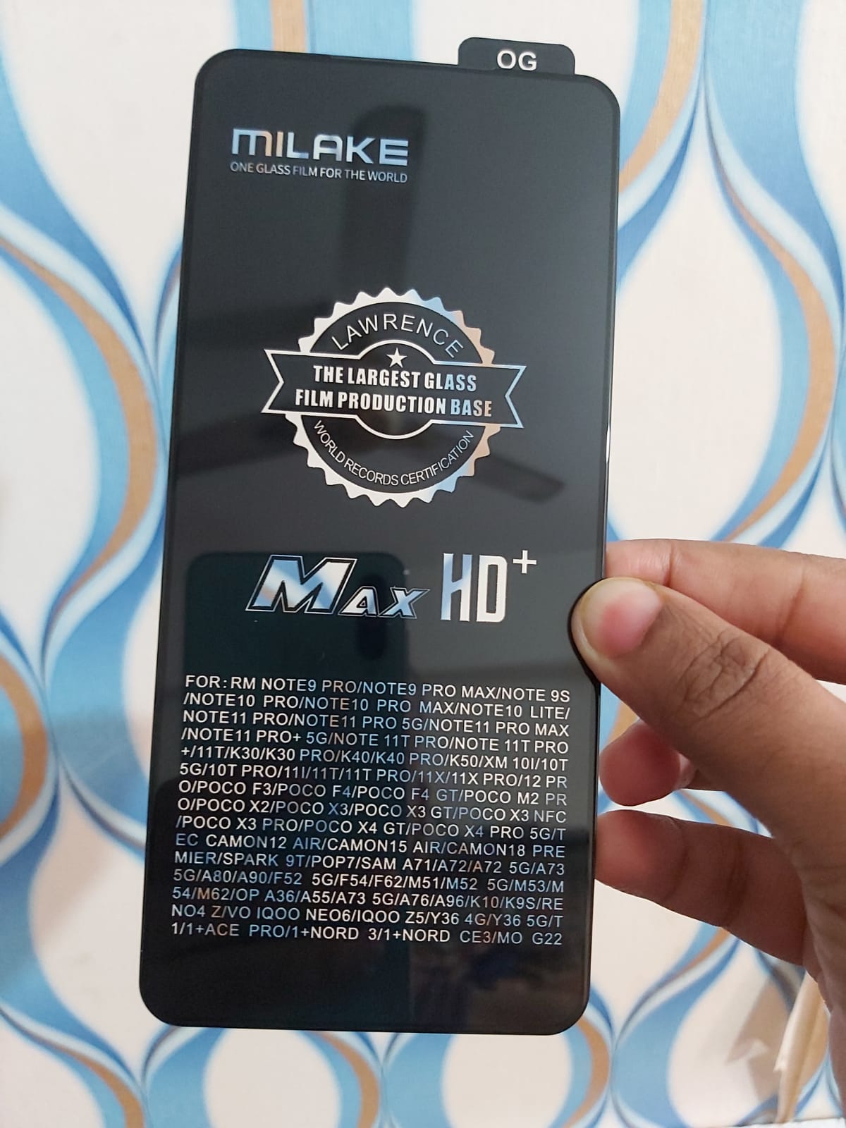 Picture of For Xiaomi Redmi Note  OG SUPPER PREMIUM  LARGEST  Rinbo Tempered Glass Screen Protector withe wipes free