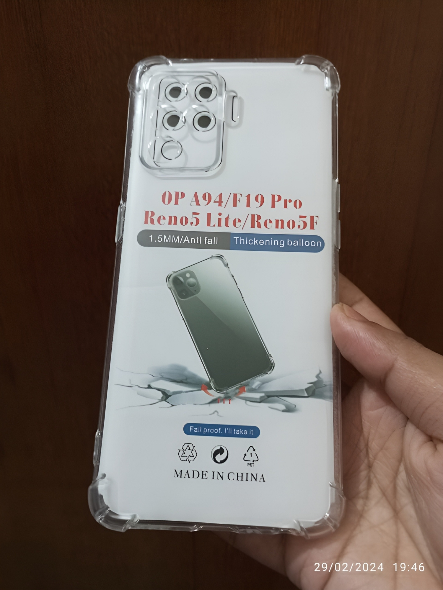 Picture of OPPO A94 F19PRO RENO5 LITE RENO5F shockproof Transparent liquid Cristal clear long time useable soft premium protective back cover