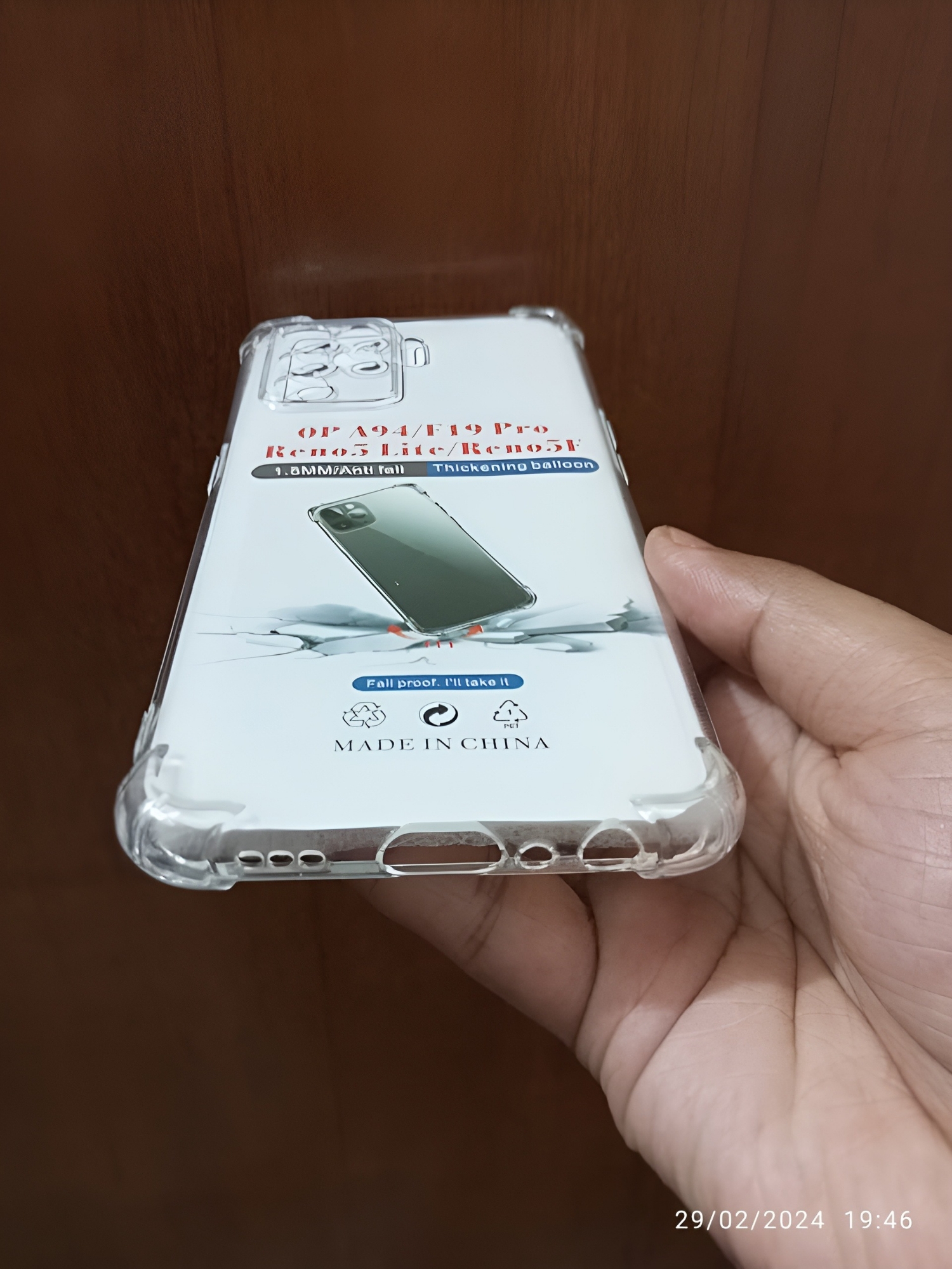 Picture of OPPO A94 F19PRO RENO5 LITE RENO5F shockproof Transparent liquid Cristal clear long time useable soft premium protective back cover