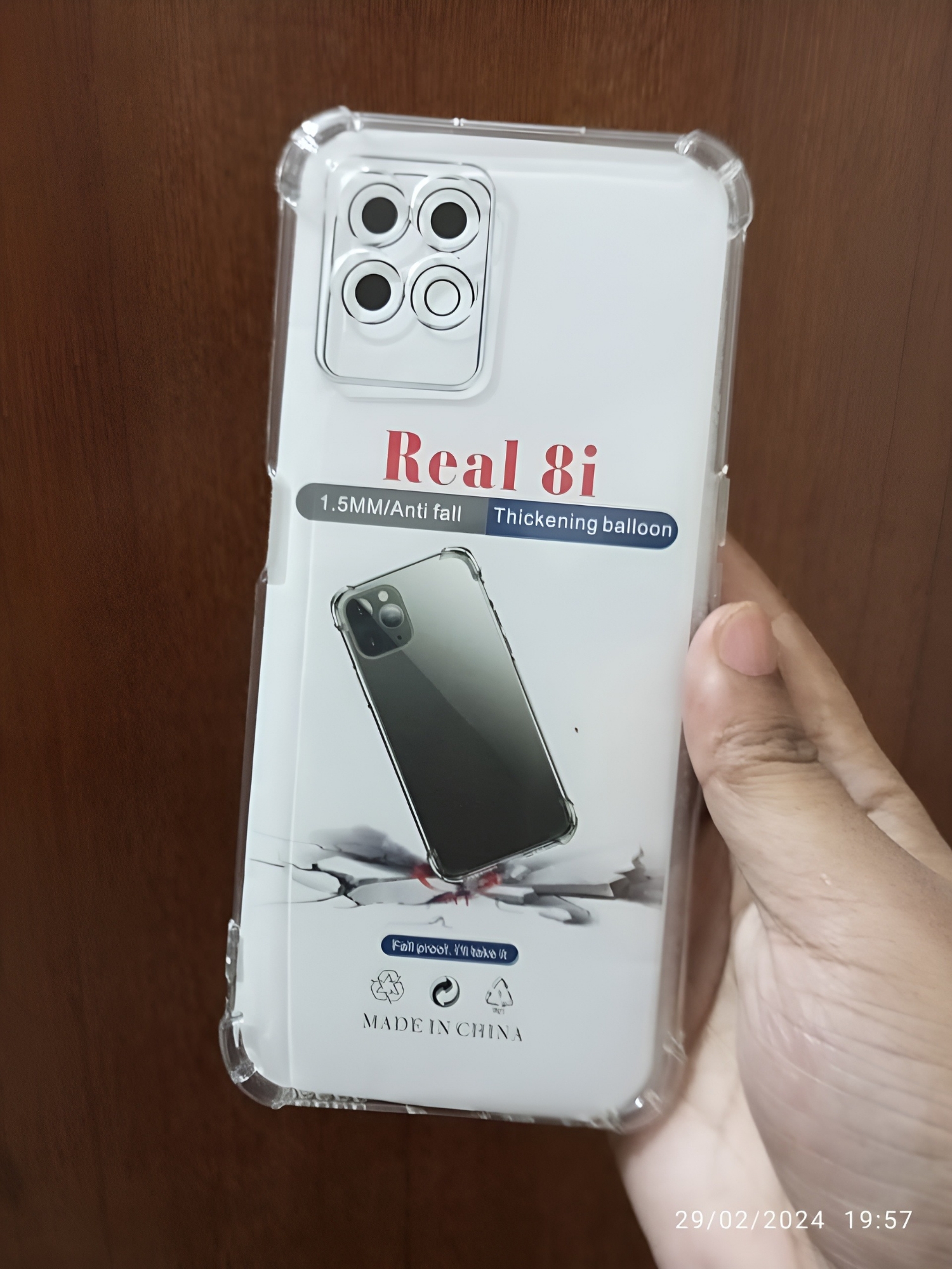 Picture of REALME 8I shockproof Transparent liquid Cristal clear long time useable soft premium protective back cover