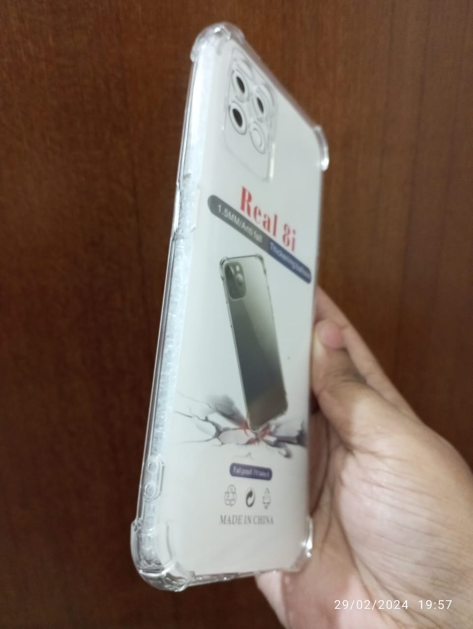 Picture of REALME 8I shockproof Transparent liquid Cristal clear long time useable soft premium protective back cover