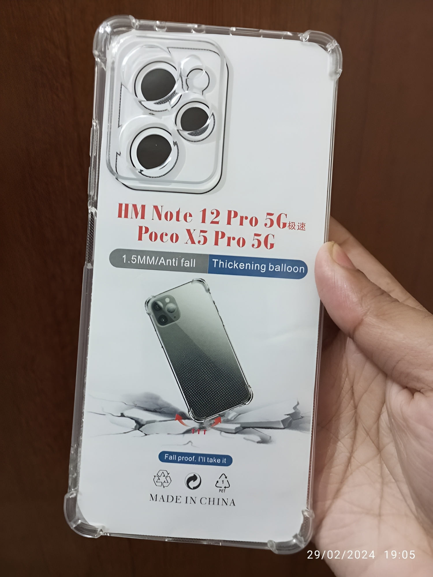 Picture of REDME NOTE 12PRO/POCO X5PRO shockproof Transparent liquid Cristal clear long time useable soft premium protective back cover