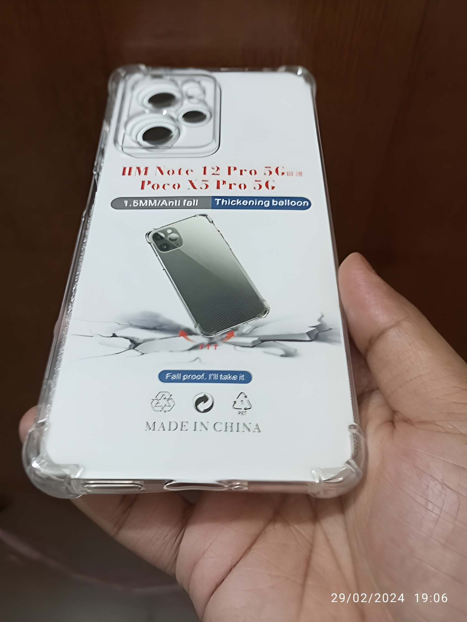 Picture of REDME NOTE 12PRO/POCO X5PRO shockproof Transparent liquid Cristal clear long time useable soft premium protective back cover