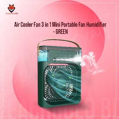 Picture of Air Cooler Fan 3 in 1 Mini Portable Fan Humidifier with 7 Colors LED Light Air Cooler 600ml Water Tank Air Cooling FanThis is NOT a rechargeable fan
