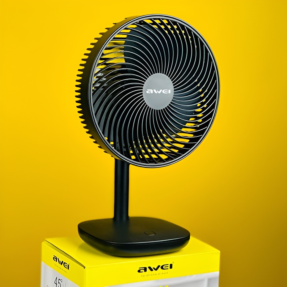 Picture of Awei F23 Portable USB Rechargeable Desk Fan (4000mAh)- Black Color
