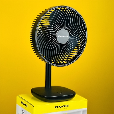 Picture of Awei F23 Portable USB Rechargeable Desk Fan (4000mAh)- Black Color