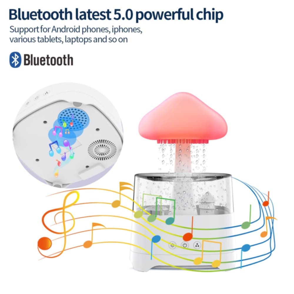 Picture of 5 IN 1 Bluetooth Speaker Rain Cloud Humidifier, switchable 7 colors, 450ml capacity super quiet, intelligent anti-dry function