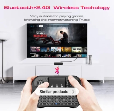 Picture of TECHG MK20 2.4GHz + Wireless Dual Mode RGB Backlit Rechargeable Mini Portable Keyboard With Touchpad