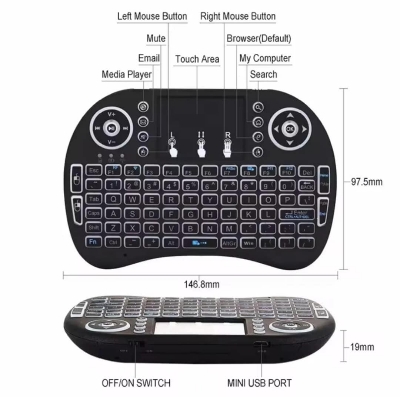 Picture of TECHG MK20 2.4GHz + Wireless Dual Mode RGB Backlit Rechargeable Mini Portable Keyboard With Touchpad