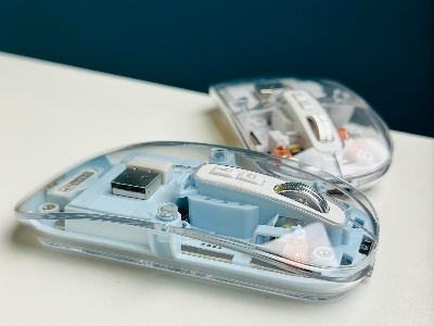 Picture of Techg WM30 Transparent Crystal 2.4G + Bluetooth Magnetic Wireless Mouse- White Color