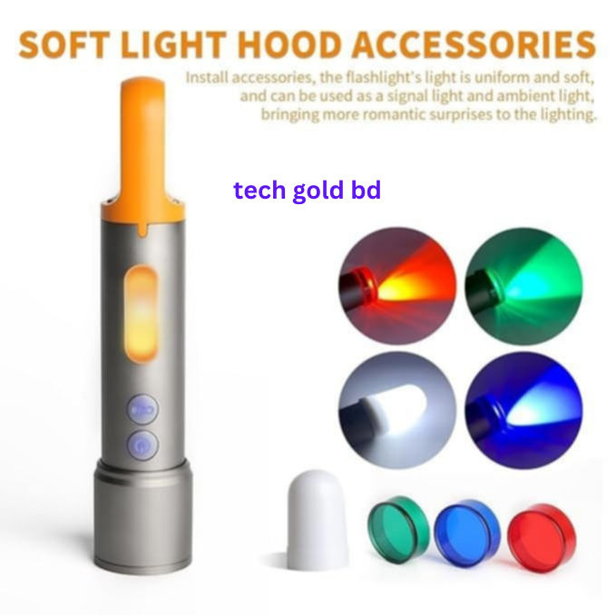 Picture of TECHG k57  Multifunctional Rechargeable Torch, Flashlight Zoomable LED Flashlight
