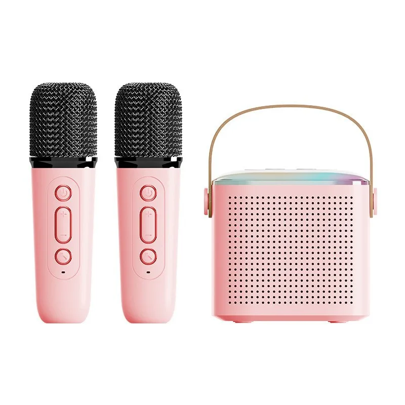 Picture of Y1 Wireless Dual Microphones Karaoke Machine KTV DSP System Bluetooth 5.3 PA Speaker HIFI Stereo Surround RGB Colorful LED Light