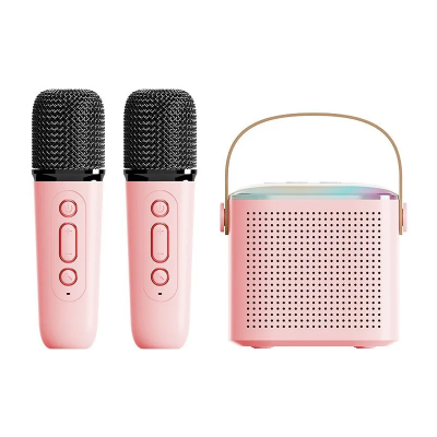 Picture of Y1 Wireless Dual Microphones Karaoke Machine KTV DSP System Bluetooth 5.3 PA Speaker HIFI Stereo Surround RGB Colorful LED Light
