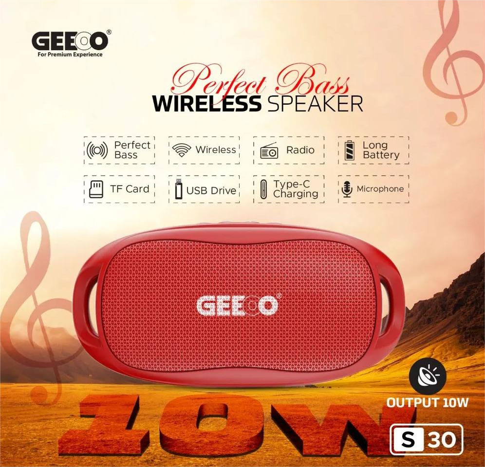 Picture of GEEOO S30 Wireless Bluetooth Speaker – Red