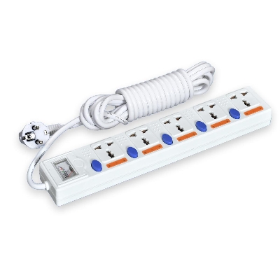 Picture of Maxline 5 Gang Multi Extension Socket Model: ML-255-2 pin Plug/3 Miter Wire ( 10 Fit/Hand Long Wire)