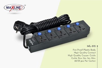 Picture of Maxline 5 Way Multi Extension Socket Model: ML-512-5 Miter Wire/16 Fit