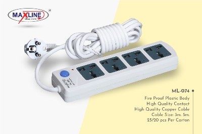 Picture of Maxline  Classic Multiplug 4 Port Socket Model-ML-074- 3 Miter Wire/10 Fit
