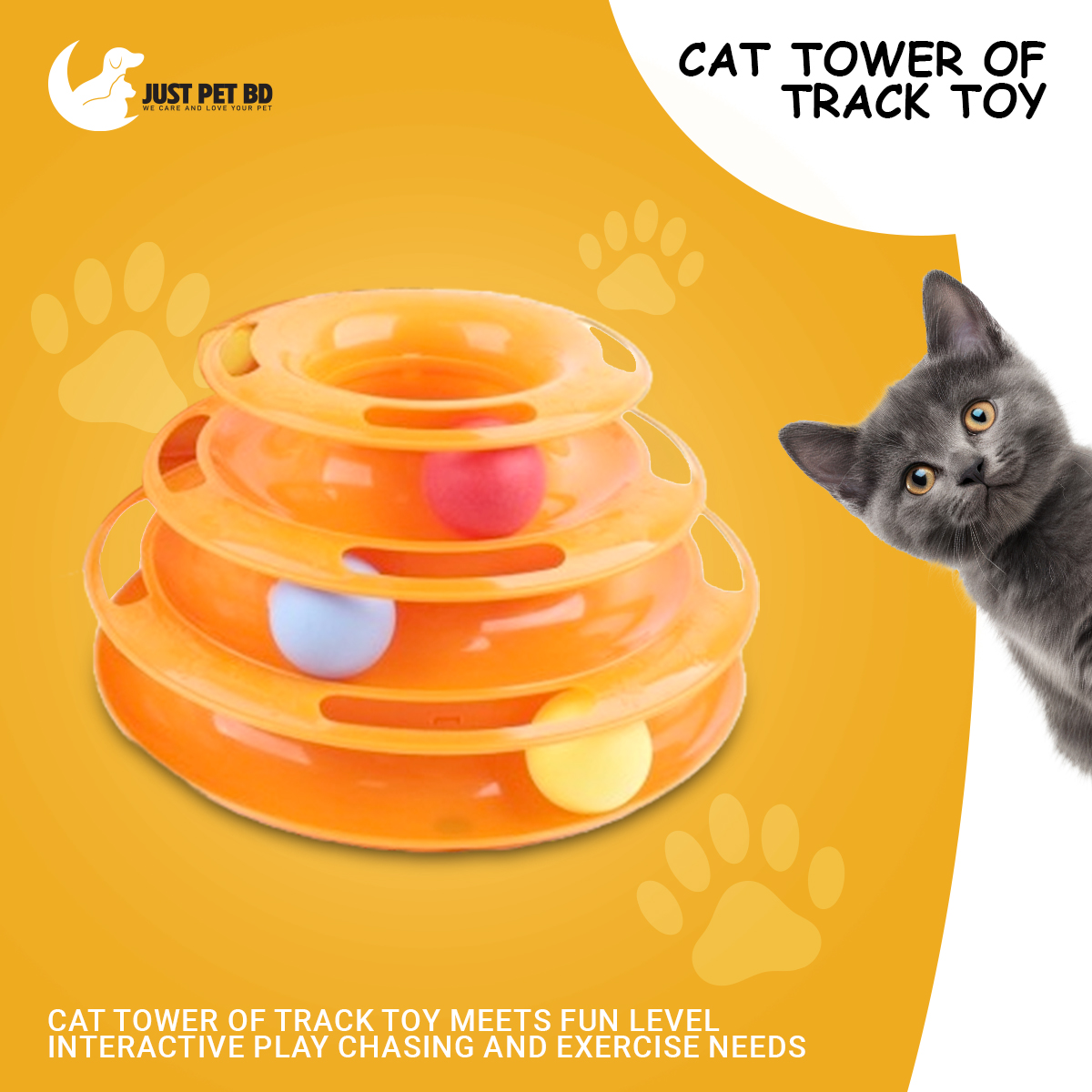Picture of Cat Tower of Track Toy meets fun level interactive play chasing and exercise needs
