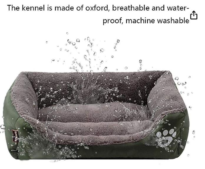 Picture of NC Cyber Celebrity cat nest Square Waterproof Kennel Warm Candy Color Footprints pet Bed Sofa Bed Dog Bed cat nest Teddy mat Two-Piece Set