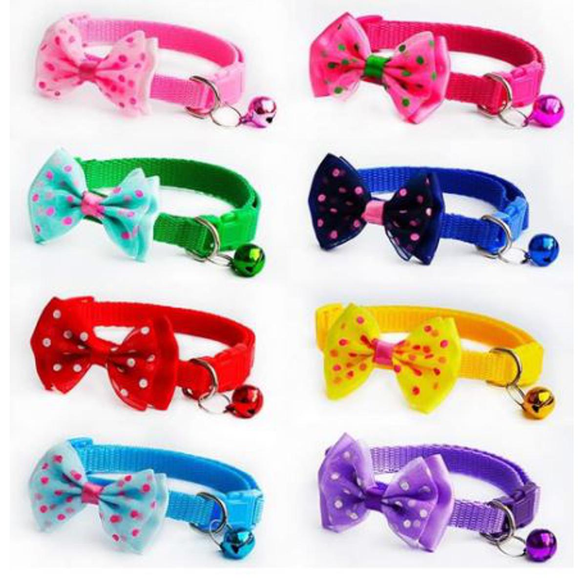 Picture of Adjustable cat Collar High quality Neck Strap Cat Belt with Bow Tie Random Color