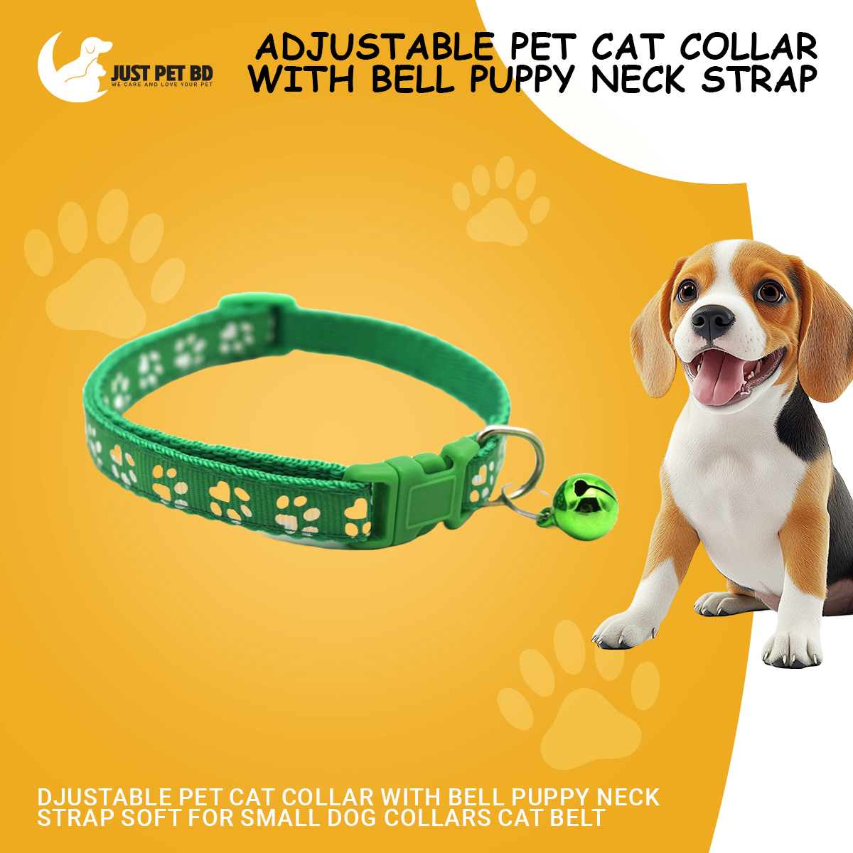 Picture of Adjustable Pet Cat Collar With Bell Puppy Neck Strap Soft For Small Dog Collars Cat Belt