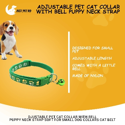 Picture of Adjustable Pet Cat Collar With Bell Puppy Neck Strap Soft For Small Dog Collars Cat Belt