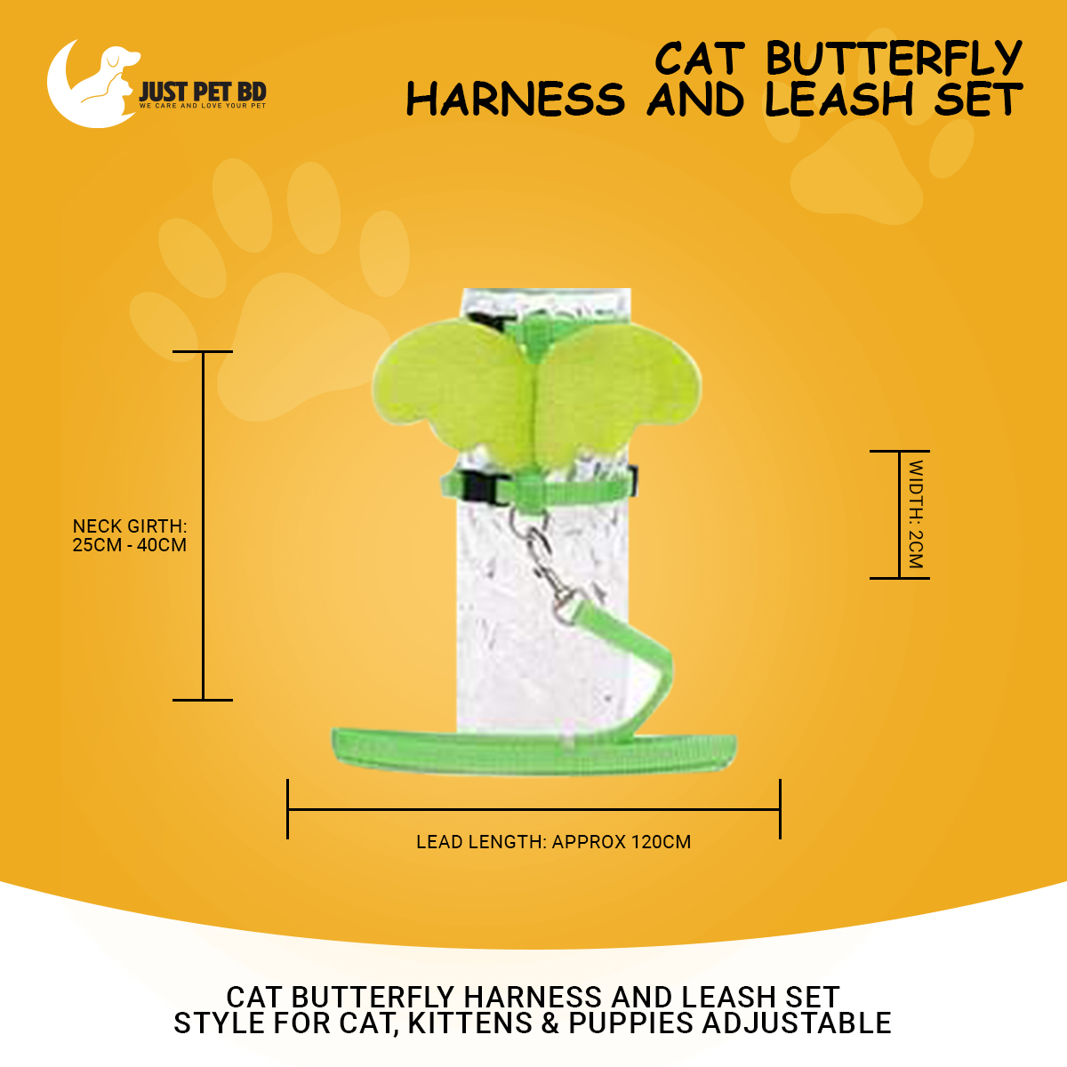Picture of Cat Butterfly Harness And Leash Set style For Cat, Kittens & Puppies Adjustable