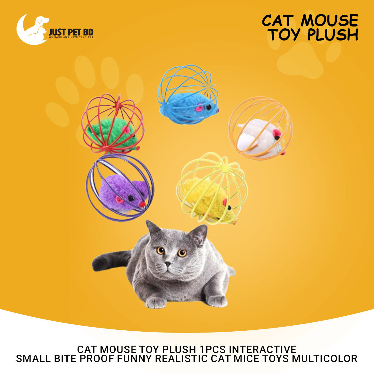 Picture of Cat Mouse Toy Plush 1PCS Interactive Small Bite proof Funny Realistic Cat Mice Toys Multicolor