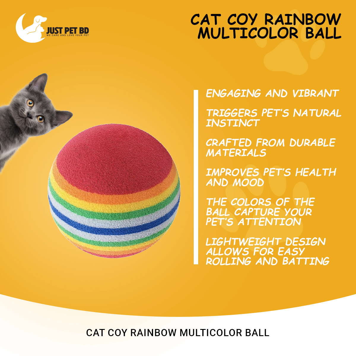 Picture of Cat Coy Rainbow Multicolor Ball