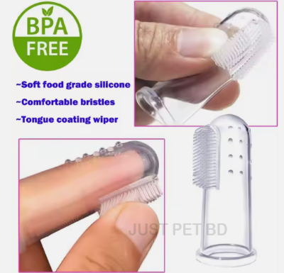 Picture of Portable Soft Silicone Dog Cat Tooth Cleaning Brush Pet Finger Toothbrush