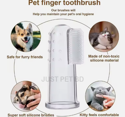Picture of Portable Soft Silicone Dog Cat Tooth Cleaning Brush Pet Finger Toothbrush