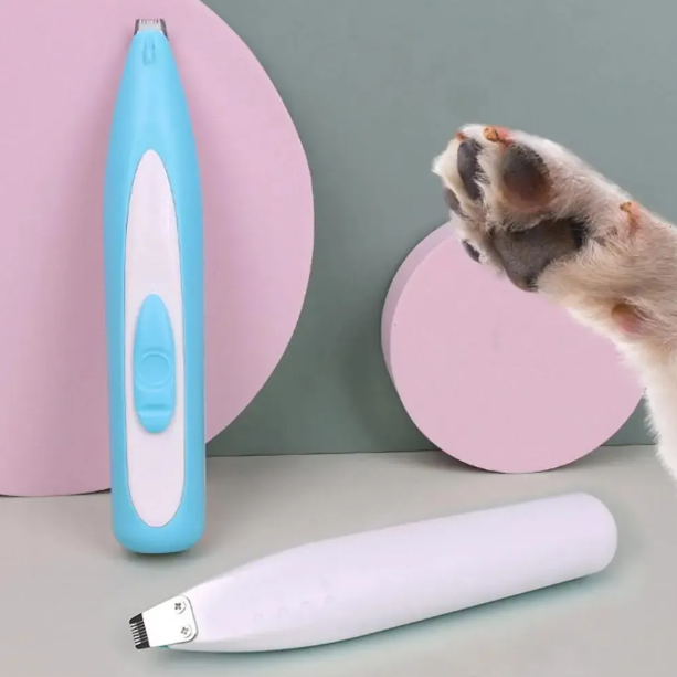 Picture of Pet Electric Clipper with LED Light Bamboo Material USB Rechargeable Violet Foot Hair Trimmer for Dogs and Cats CE Certified
