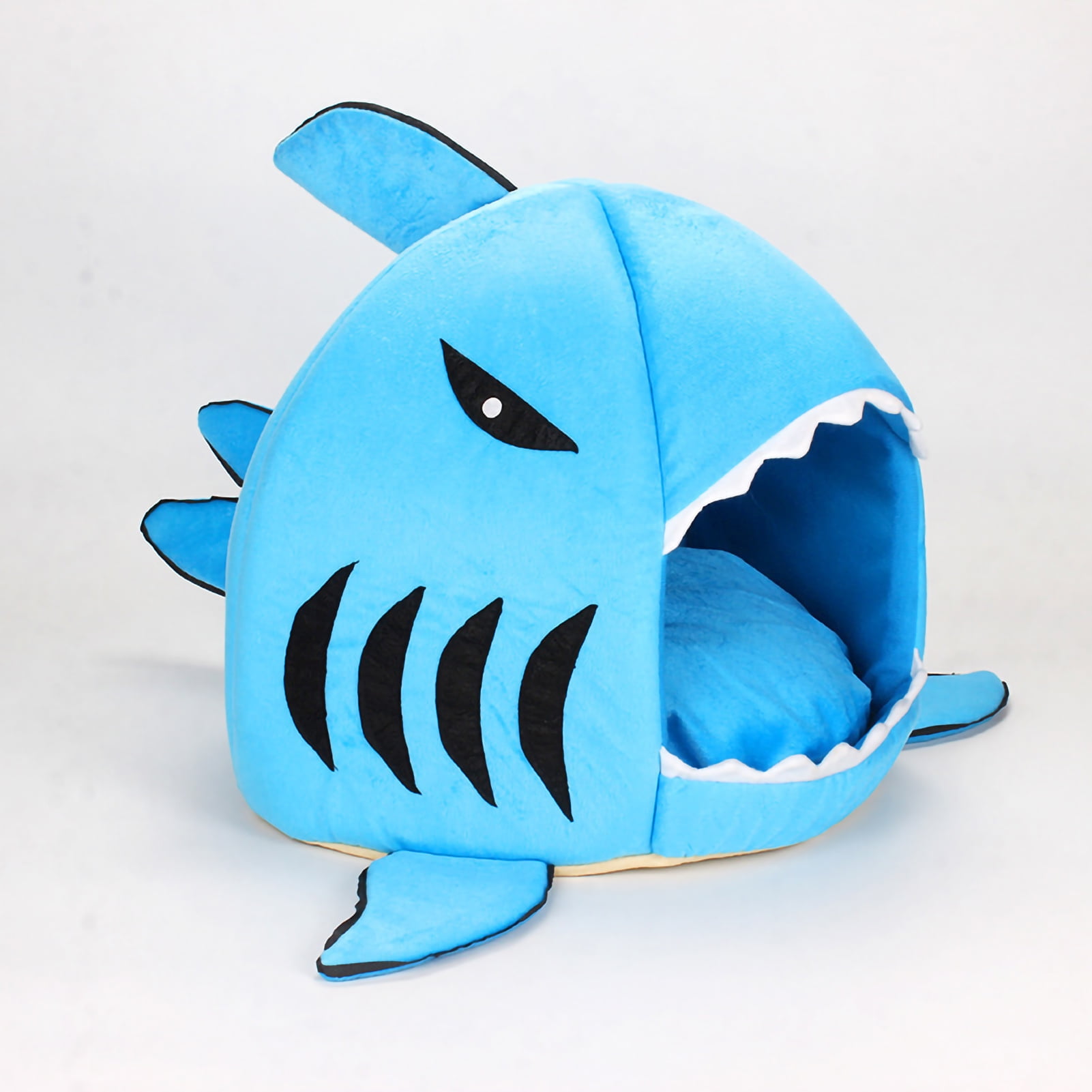 Picture of Washable Shark Pet House Cave Bed For Dog Cat With Removable Cushion And Waterproof Bottom Pet House