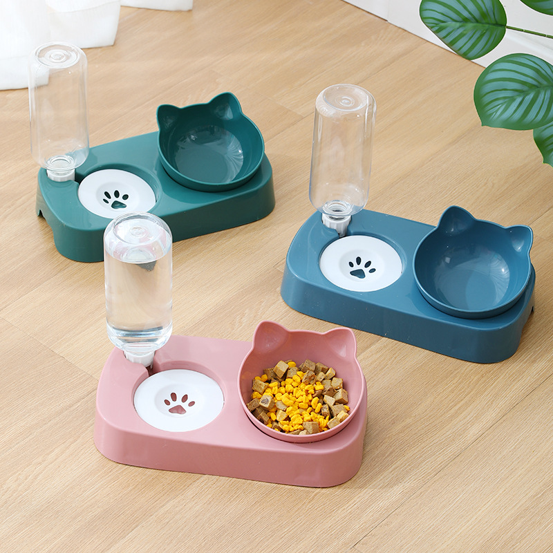 Picture of 2 in 1 Pet Feederl With Water Bottle Automatic Pet Drinkingl Foodl Outdoorrtable Pet Puppy Feeding Supplies