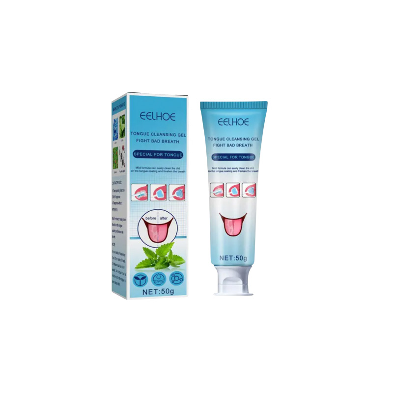 Picture of EELHOE Tongue Cleansing Gel and Tongue Scraper Kit - Fights Bad Breath, Special for Tongue (50g)