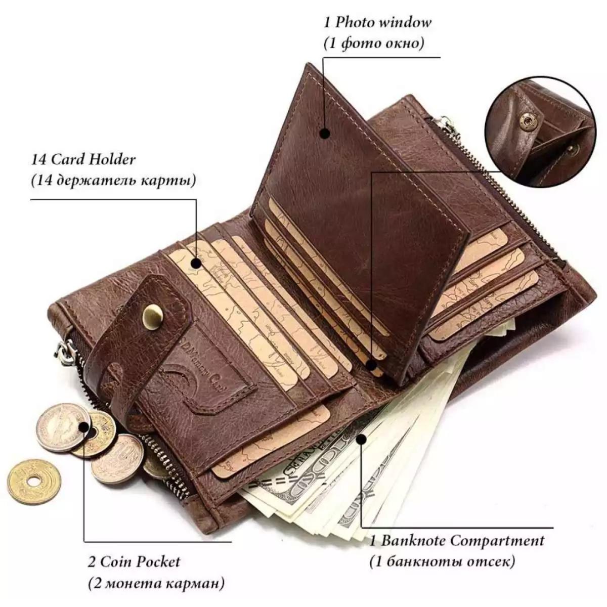 Picture of Kavi'S Leather Male Purses With Zip Coin Pocket Customize Logo Men Wallet & Card Holder Wallets Leather Men - Wallet - Wallet For Men