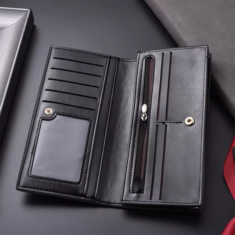 Picture of Business Style Large Capacity Men's three-fold Wallet Man Clutch Bag pu Leather Money Bag For Men