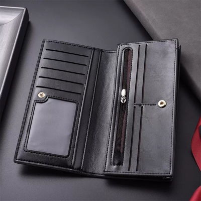 Picture of Business Style Large Capacity Men's three-fold Wallet Man Clutch Bag pu Leather Money Bag For Men