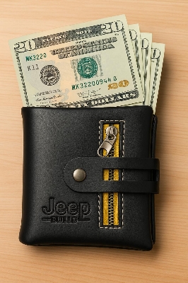 Picture of Men's Wallet For Men Soft PU Leather Wallet For Man Business Wallet's High Quality PU Leather Moneybag For Men Multi-Card Position ID Credit Cards Holders Solid Color Travel Purses Money Bag For Men