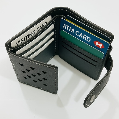 Picture of Men's Wallet For Men Soft PU Leather Wallet For Man Business Wallet's High Quality PU Leather Moneybag For Men Multi-Card Position ID Credit Cards Holders Solid Color Travel Purses Money Bag For Men