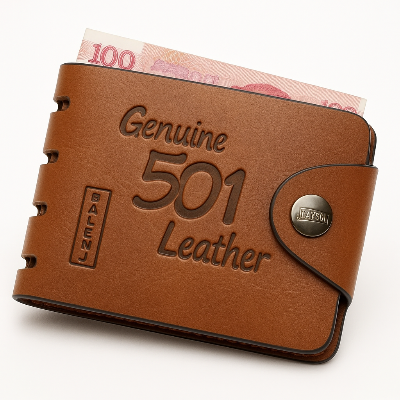 Picture of Compact Leather Card Holder with Zipper - Versatile Wallet for Both Men and Women - Stay Organized in Style