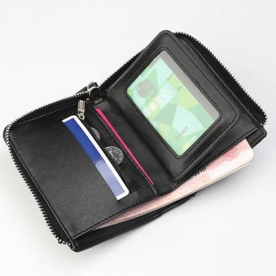 Picture of New Vintage Men Wallets Coin Pocket Multi - function driving license Small Wallet Men Purse Card Holder Money Bag