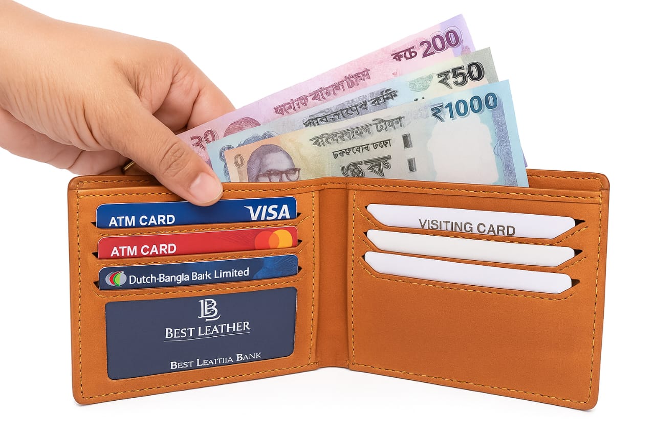 Picture of Brown Color Artificial Leather Wallet For Men Artificial Leather Money Bag For Men Moneybag Money Bag Money Wallet - Wallet For Men