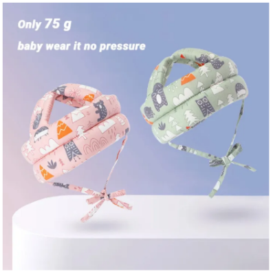 Picture of Baby Safety Helmet Protector Adjustable Harness Head Protector without Bumps Head Cushion Safety Helmet D Leathers -Mulicolor