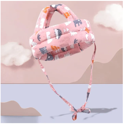 Picture of Baby Safety Helmet Protector Adjustable Harness Head Protector without Bumps Head Cushion Safety Helmet D Leathers -Mulicolor