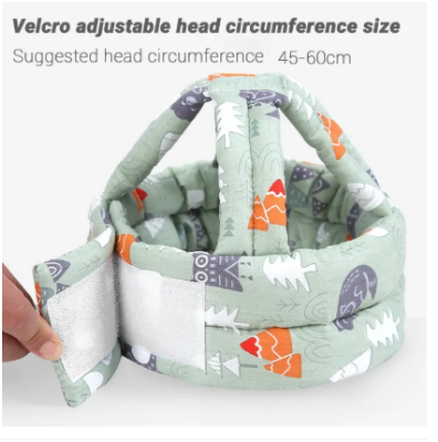 Picture of Baby Safety Helmet Protector Adjustable Harness Head Protector without Bumps Head Cushion Safety Helmet D Leathers -Mulicolor