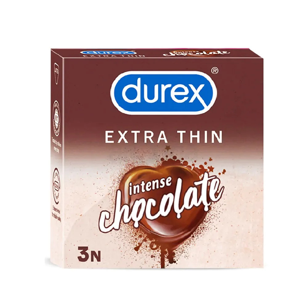 Picture of Durex Extra Thin Intense Chocolate Flavoured Condom - 3Pcs Pack(India)