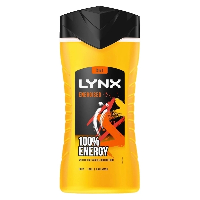 Picture of Lynx Energised 3-in-1 Body, Face & Hair Wash with Lifting Mango & Dragon Fruit - 100% Energy - 225ml